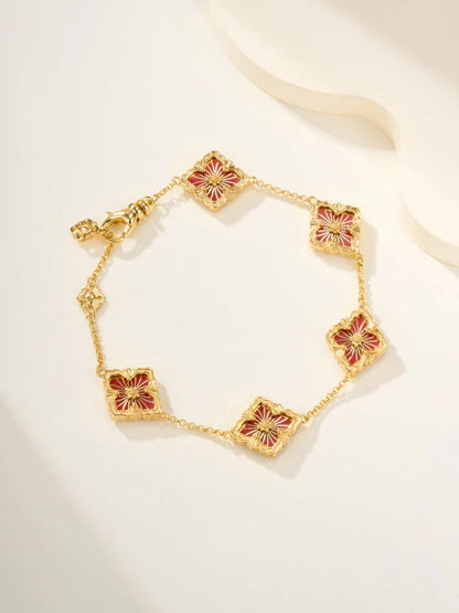 [Lume Jewels]B.C.L ENAMELED Five-Flower Bracelet£¨Various Colors)