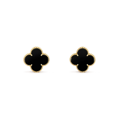 ¡®Lume Jewels¡¯CLOVER MEDIUM 1 MOTIFS  ONYX STUD EARRINGS