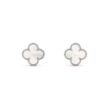 ¡®Lume Jewels¡¯CLOVER MEDIUM 1 MOTIFS  WHITE MOP EARRINGS SILVER