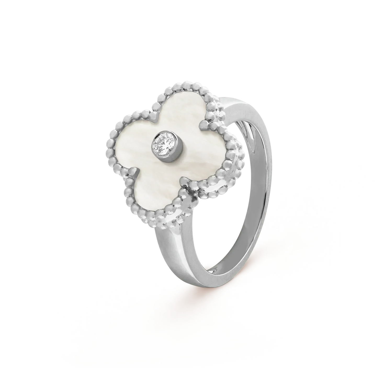 ¡®Lume Jewels¡¯CLOVER SILVER MOP DIAMOND RING