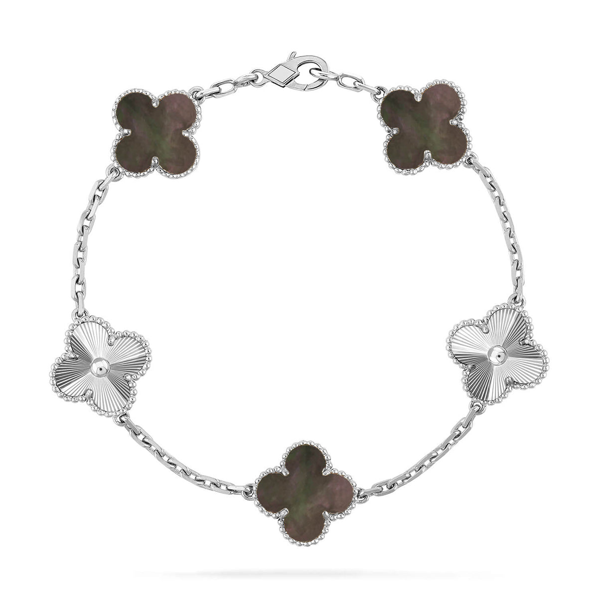 [Lume Jewels]New CLOVER 5 MOTIF GRAY MOP BRACELET COLLECTION