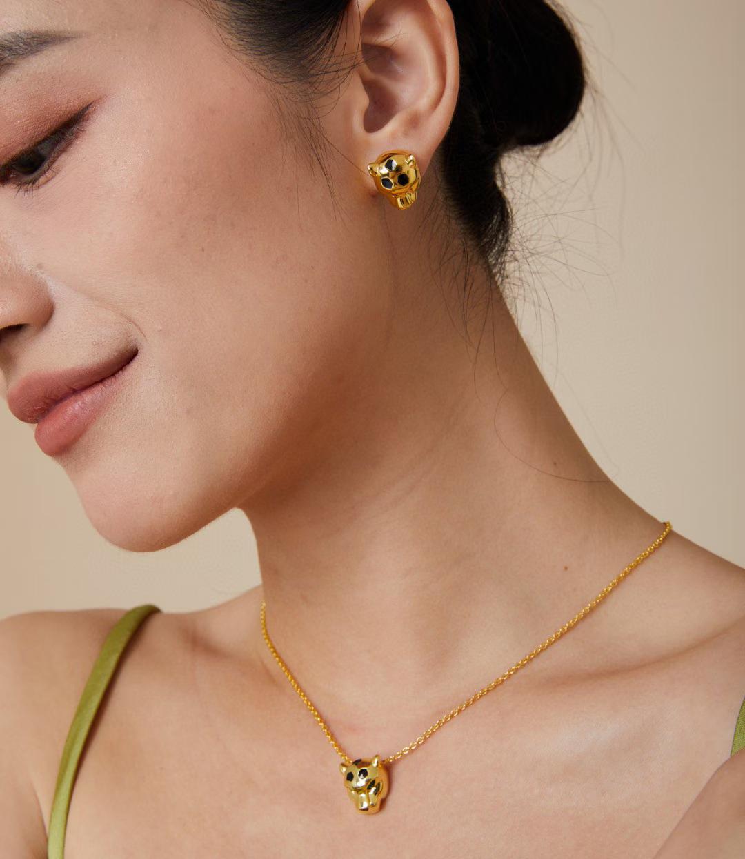 [Lume Jewels] CHRRTAH-PRINT STUD EARRINGS, THREE COLORS