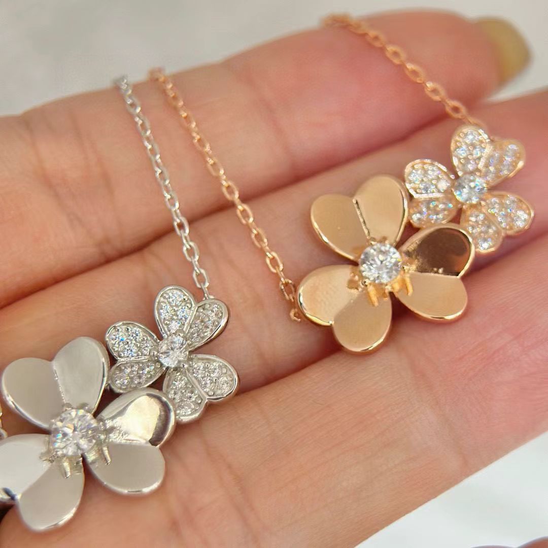 [Lume Jewels] Two Flowers & Clover Choker