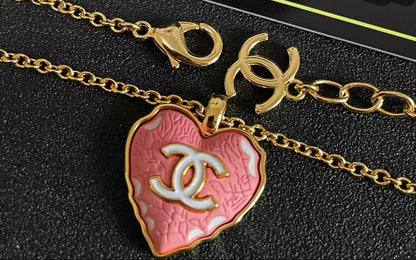 [Lume Jewels] Heart-shaped Necklace & Earring Set
