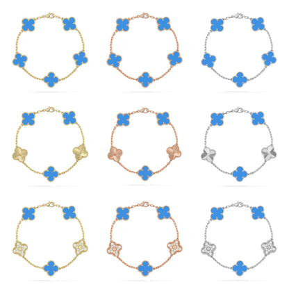 [Lume Jewels]New CLOVER 5 MOTIF BLUE AGATE BRACELET COLLECTION