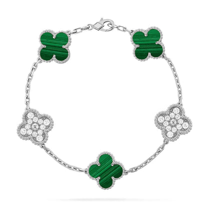 [Lume Jewels]New  CLOVER 5 MOTIF MALACHITE BRACELET COLLECTION