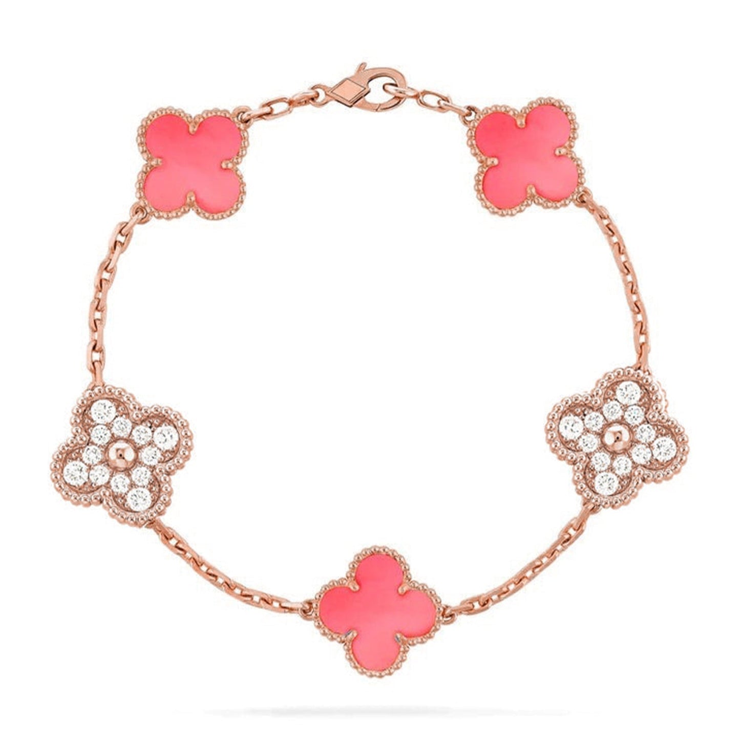 [Lume Jewels]New  CLOVER 5 MOTIFS  PINK MOP BRACELET COLLECTION