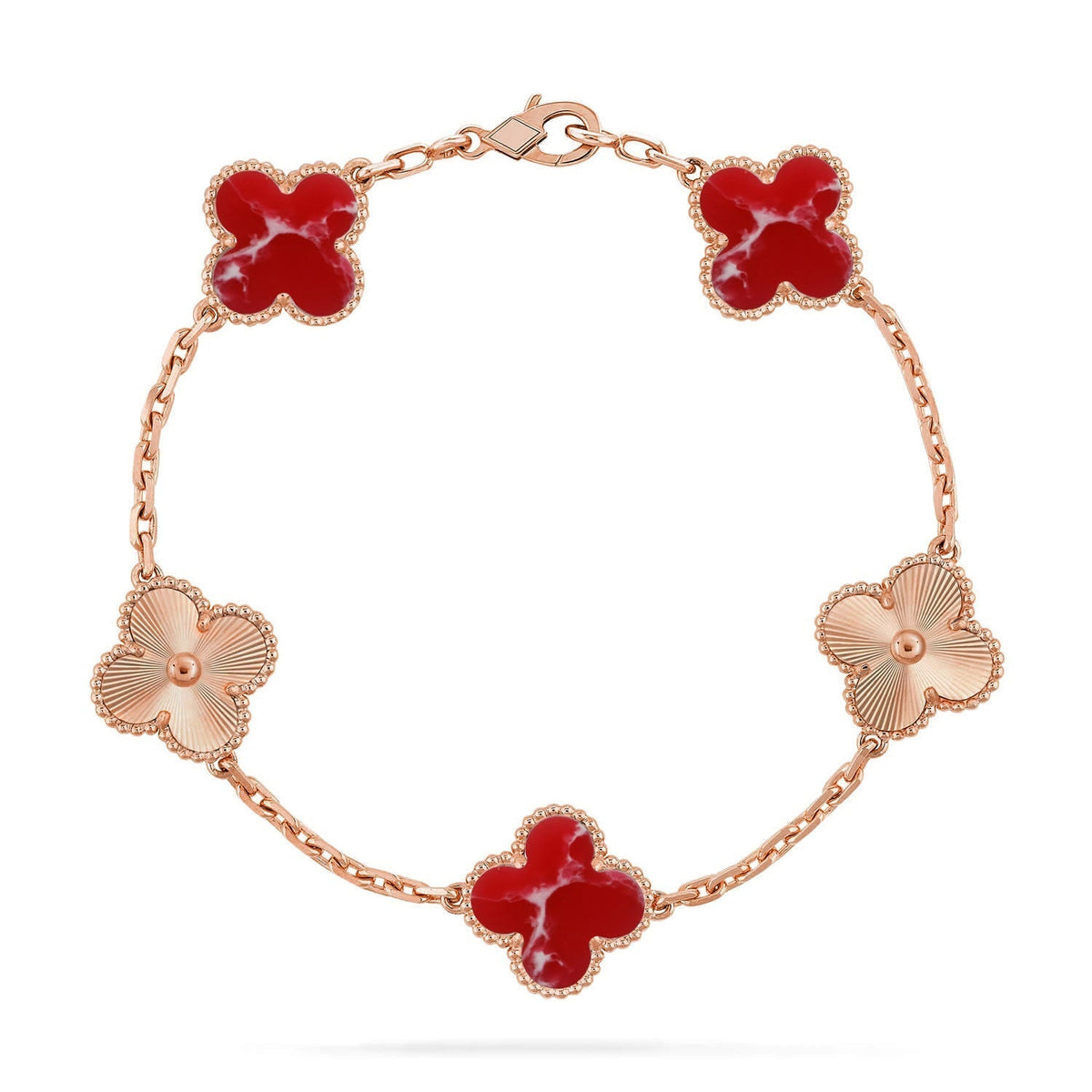 [Lume Jewels]New CLOVER 5 MOTIF RED PATTERN BRACELET COLLECTION