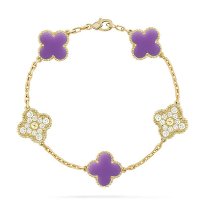 [Lume Jewels]New CLOVER 5 MOTIF LIGHT PURPLE BRACELET COLLECTION