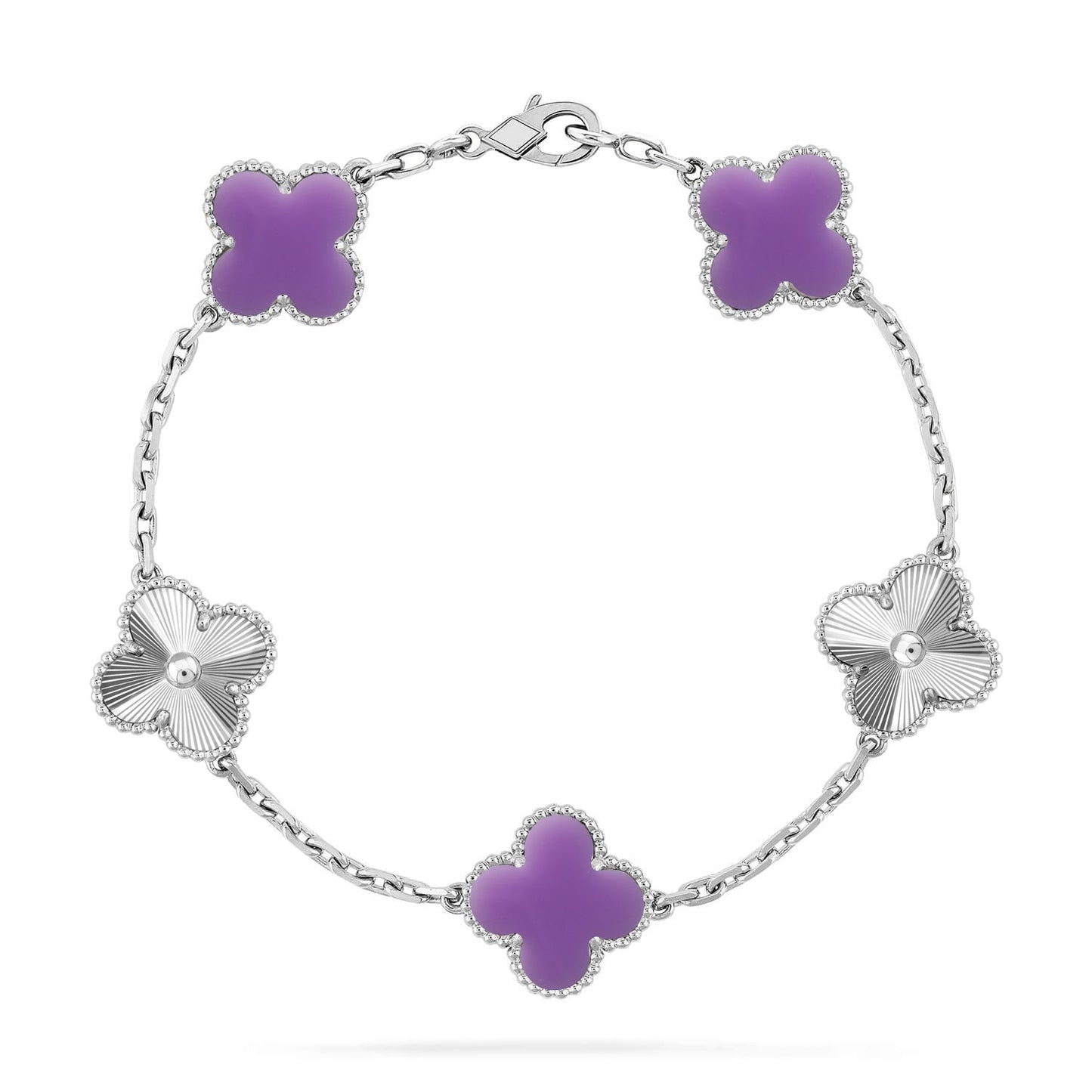 [Lume Jewels]New CLOVER 5 MOTIF LIGHT PURPLE BRACELET COLLECTION