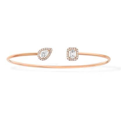 [Lume Jewels]JONC FLEX MY TWIN TOI & MOI SILVER DIAMOND BRACELET