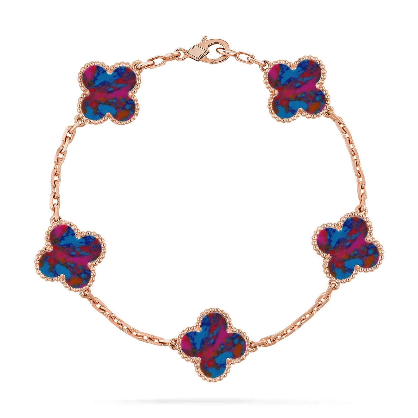 [Lume Jewels]New CLOVER 5 MOTIF COLOR GEMSTONES BRACELET COLLECTION