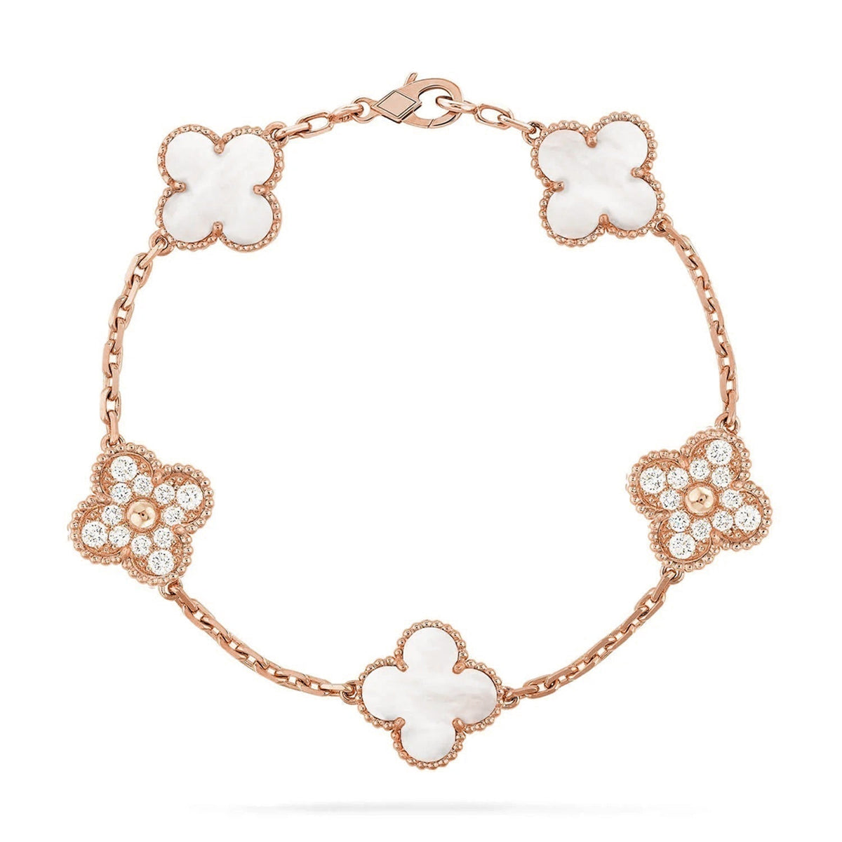 [Lume Jewels]New CLOVER WHITE PEARL MOP 5 MOTIF BRACELET COLLECTION