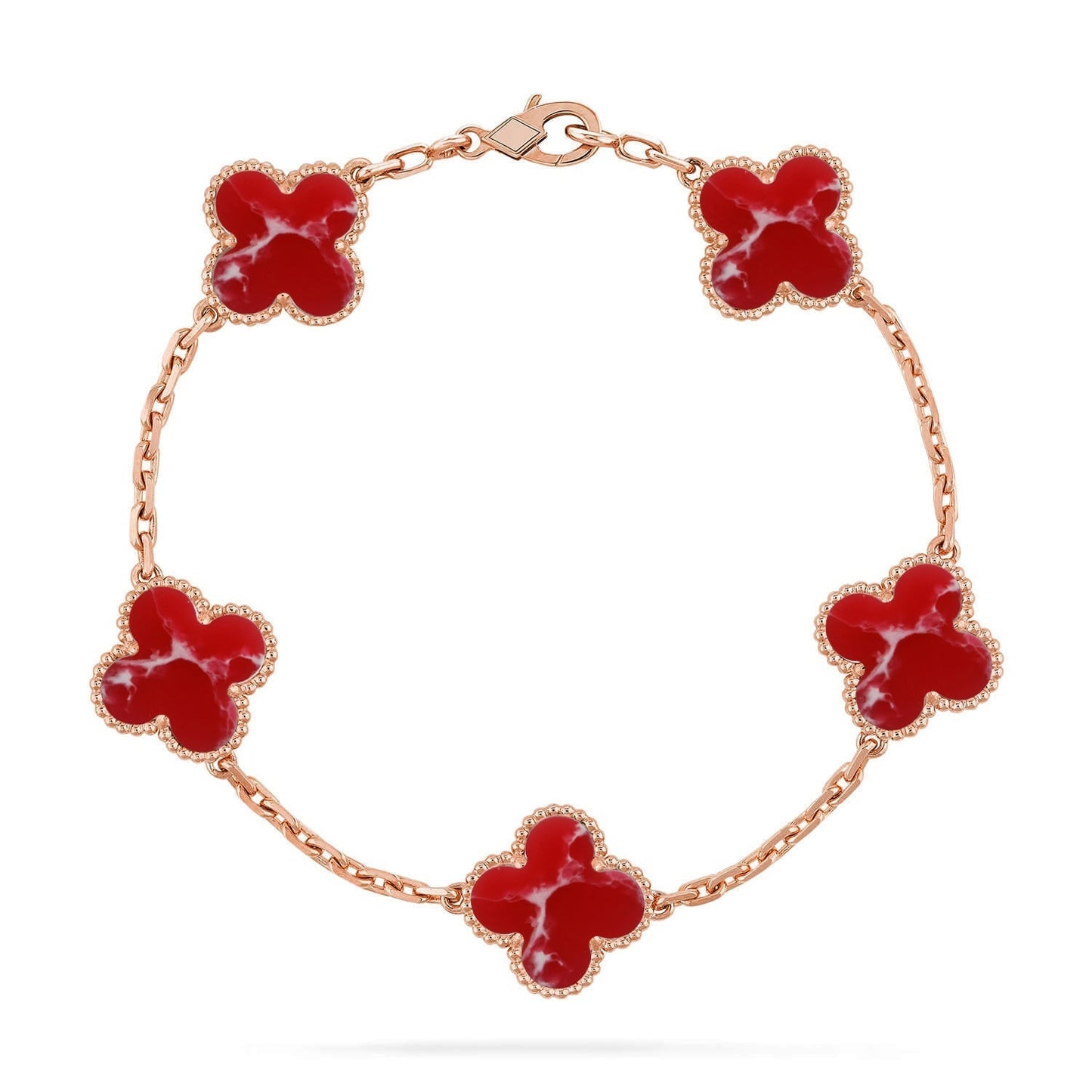 [Lume Jewels]New CLOVER 5 MOTIF RED PATTERN BRACELET COLLECTION