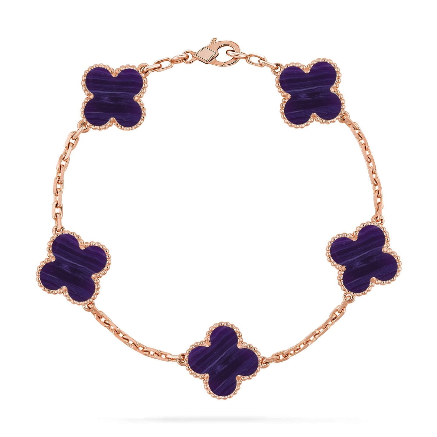 [Lume Jewels]New CLOVER 5 MOTIF PURPLE STRIPES BRACELET COLLECTION