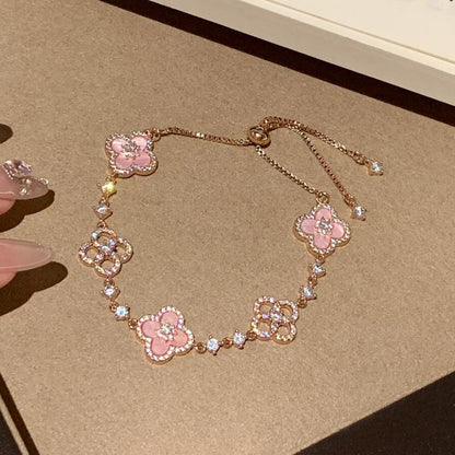 ¡®Lume Jewels¡¯CLOVER 5 MOTIF PINK BLUE RED WHITE BRACELET