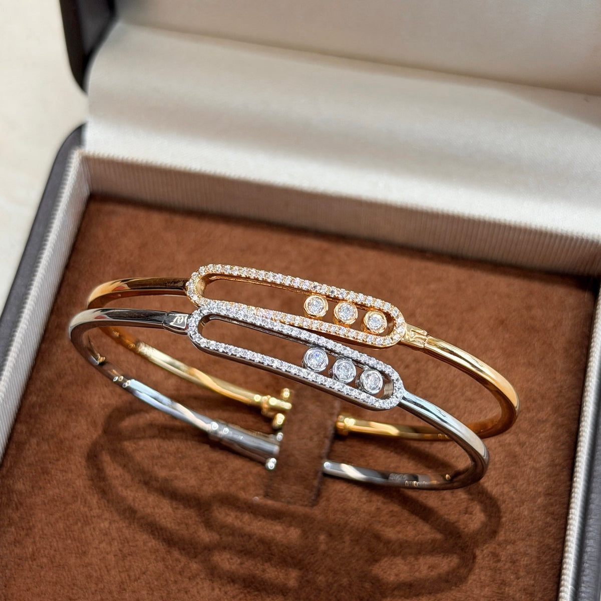 [Lume Jewels]Move Pavé Diamond Bangle Bracelet M