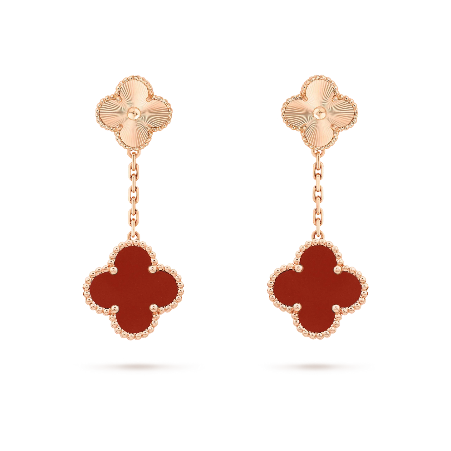 ¡®Lume Jewels¡¯CLOVER 2 MOTIF  LASER CARNELIAN EARRINGS