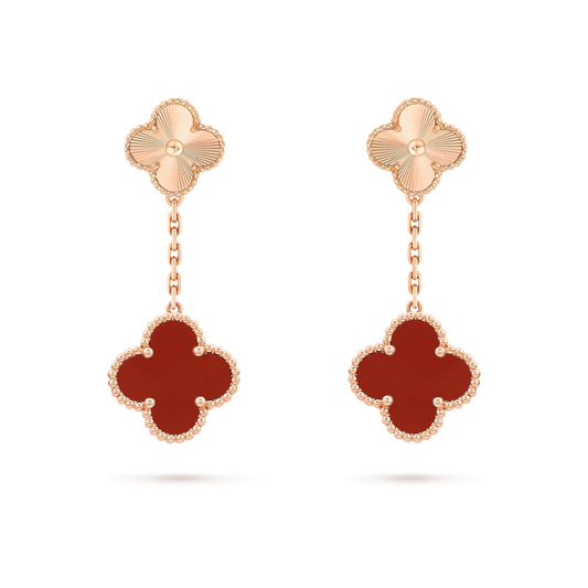 ¡®Lume Jewels¡¯CLOVER 2 MOTIF  LASER CARNELIAN EARRINGS