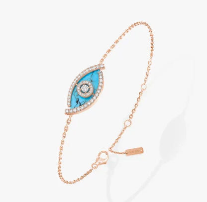[Lume Jewels]M LUCKY EYE TURQUOISE ROSE GOLD BRACELET