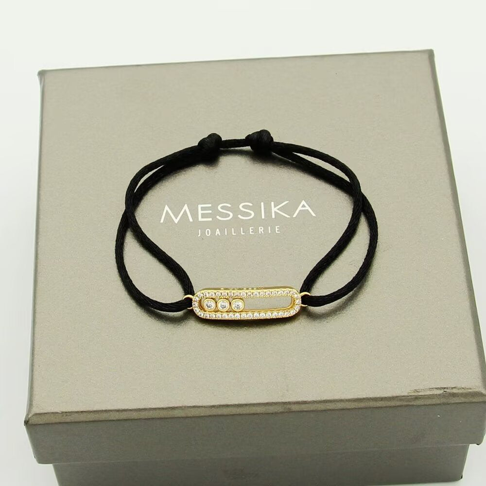 [Lume Jewels]Messika Care(s) pink cord pavé bracelet
