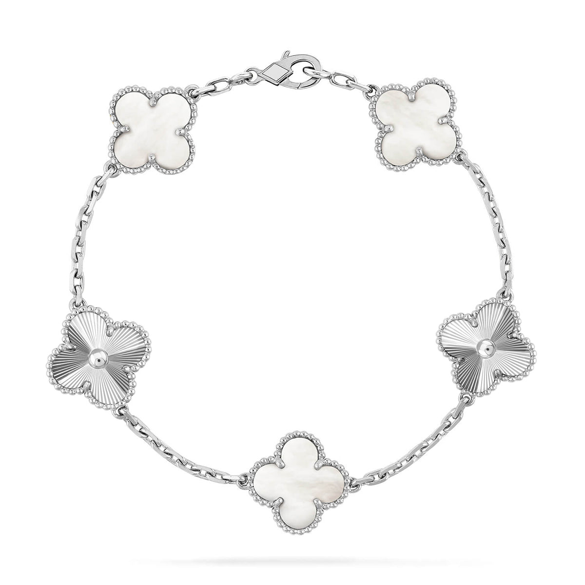 [Lume Jewels]New CLOVER WHITE PEARL MOP 5 MOTIF BRACELET COLLECTION