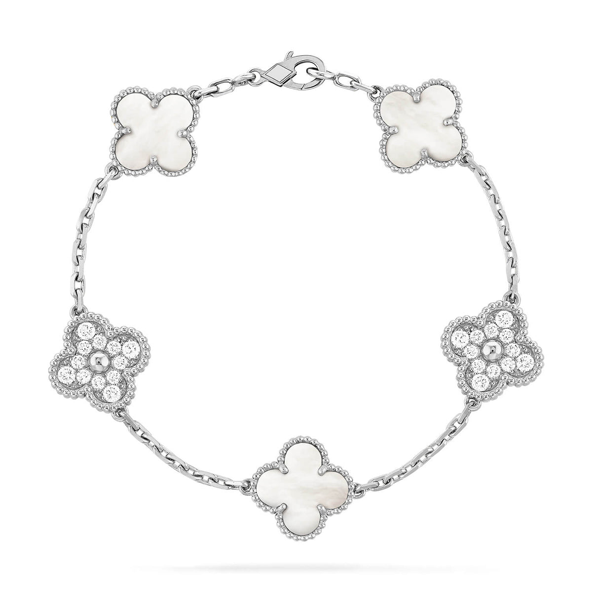 [Lume Jewels]New CLOVER WHITE PEARL MOP 5 MOTIF BRACELET COLLECTION