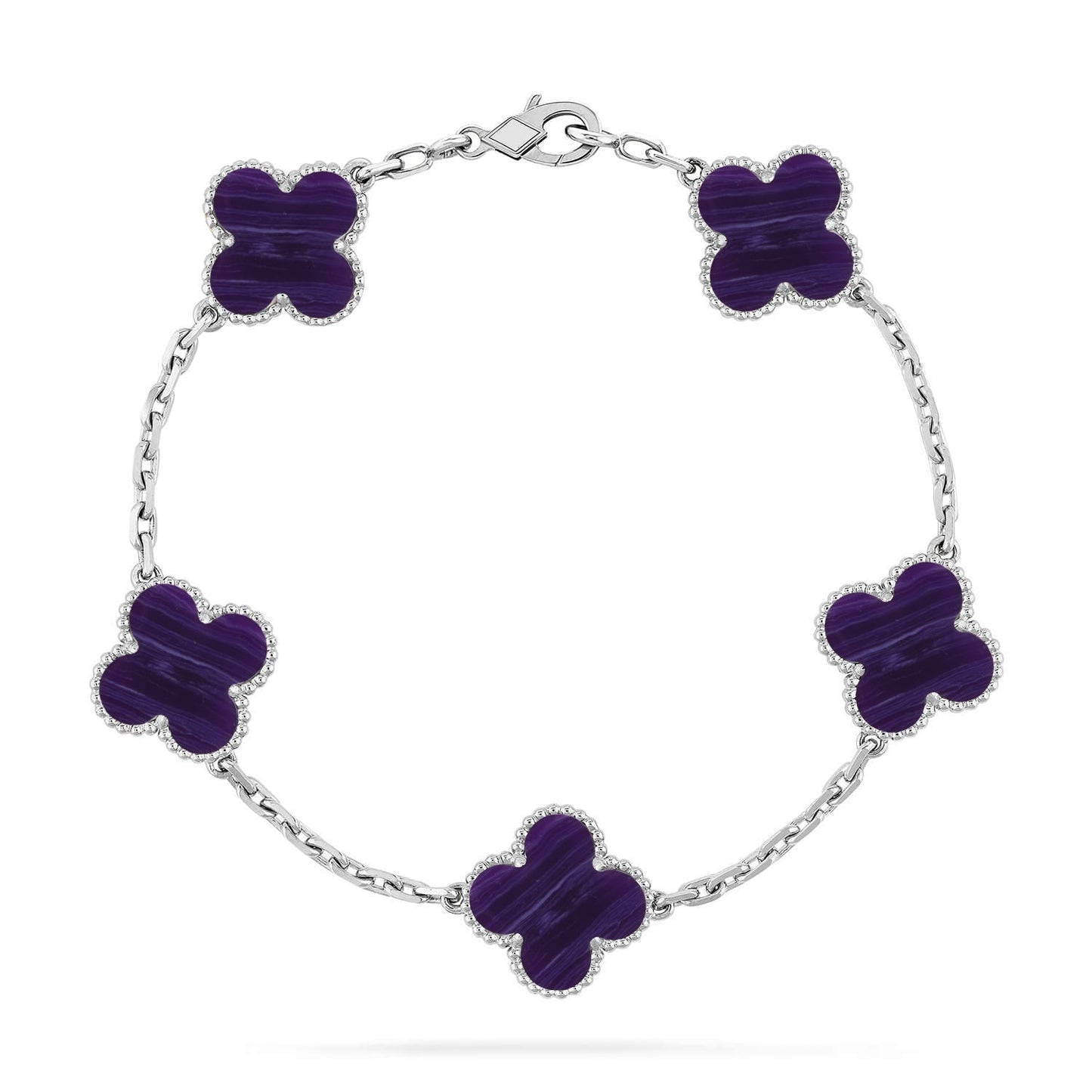 [Lume Jewels]New CLOVER 5 MOTIF PURPLE STRIPES BRACELET COLLECTION