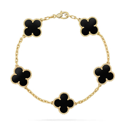 [Lume Jewels]New CLOVER 5 MOTIF ONYXS BRACELET COLLECTION