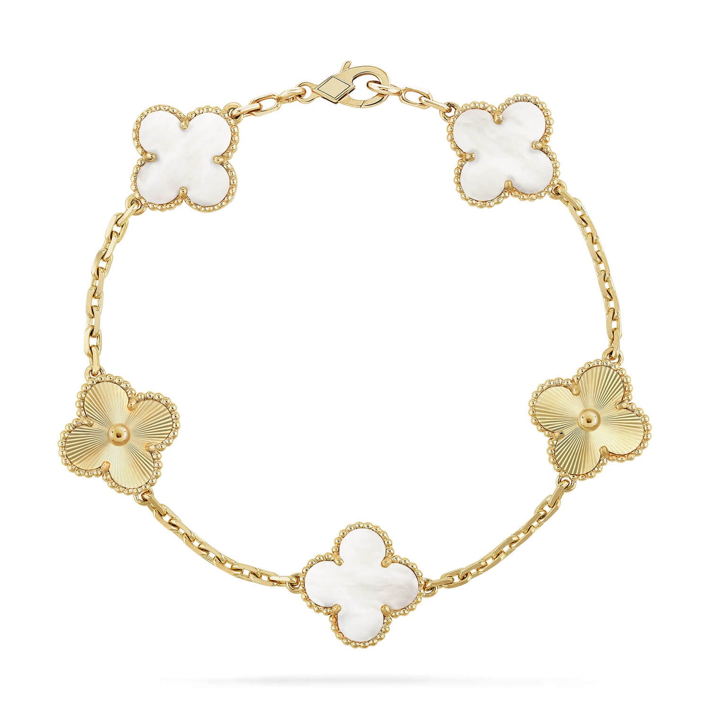 [Lume Jewels]New CLOVER WHITE PEARL MOP 5 MOTIF BRACELET COLLECTION