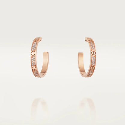 ¡®Lume Jewels¡¯LOVE DIAMOND PINK GOLD HOOP EARRINGS