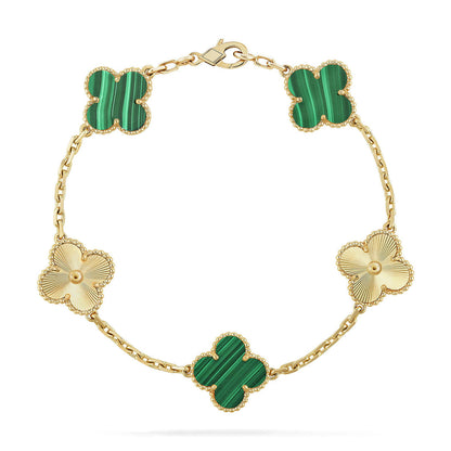 [Lume Jewels]New  CLOVER 5 MOTIF MALACHITE BRACELET COLLECTION