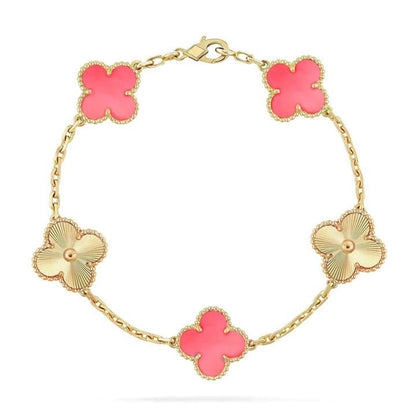[Lume Jewels]New  CLOVER 5 MOTIFS  PINK MOP BRACELET COLLECTION