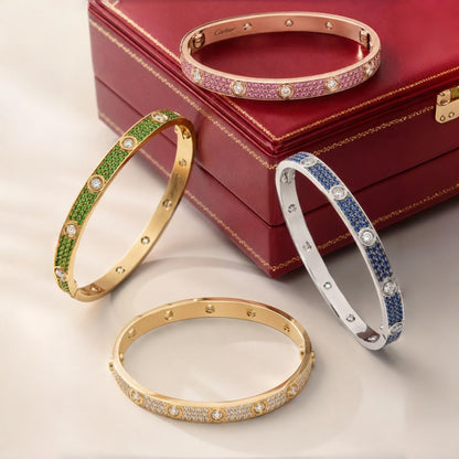 [Lume Jewels]2026 PAVE GEMSTONE LOVE BRACELET 6.1MM 10 DIAMONDS