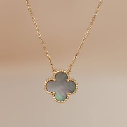 ¡®Lume Jewels¡¯CLOVER 15MM  GRAY MOTHER OF PEARL NECKLACE