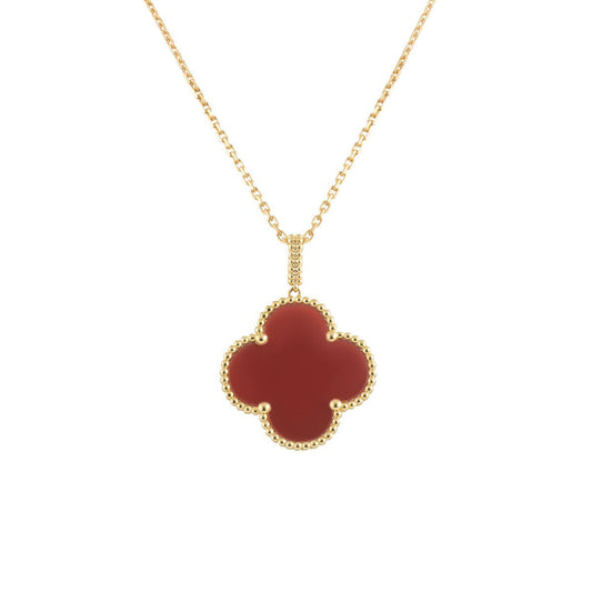¡®Lume Jewels¡¯CLOVER 25MM NECKLACE GOLD CARNELIAN