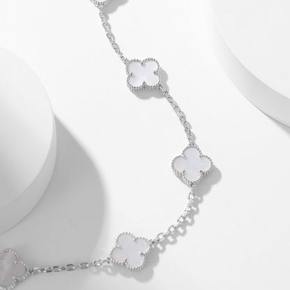 ¡®Lume Jewels¡¯CLOVER 10 MOTIFS WHITE MOTHER OF PEARL NECKLACE