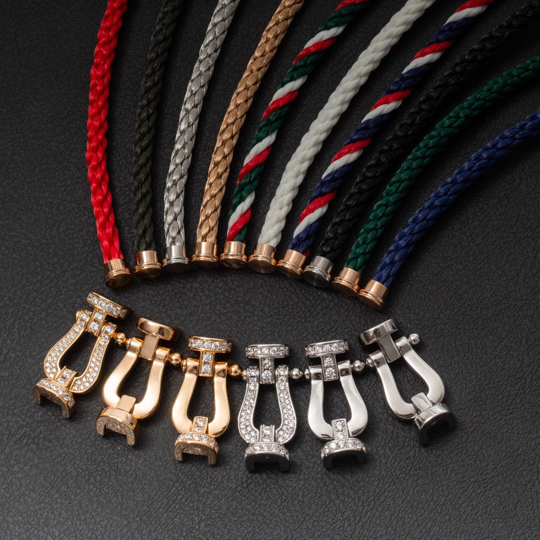 ¡®Lume Jewels¡¯FORCE LARGE HORSESHOE HALF DIAMOND BRACELET ROSE GOLD