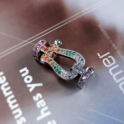 ¡®Lume Jewels¡¯FORC LARGE HORSESHOE  COLORED DIAMOND BRACELET SILVER