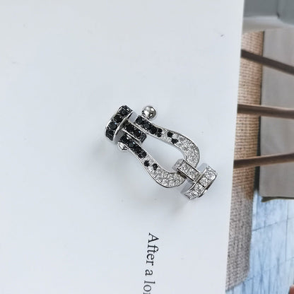 ¡®Lume Jewels¡¯FORCE LARGE HORSESHOE BLACK WHITE DIAMOND BRACELET ROSE GOLD
