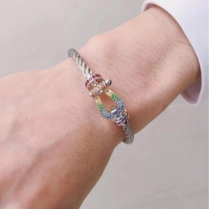 ¡®Lume Jewels¡¯FORCE LARGE HORSESHOE  COLORED DIAMOND BRACELET ROSE GOLD