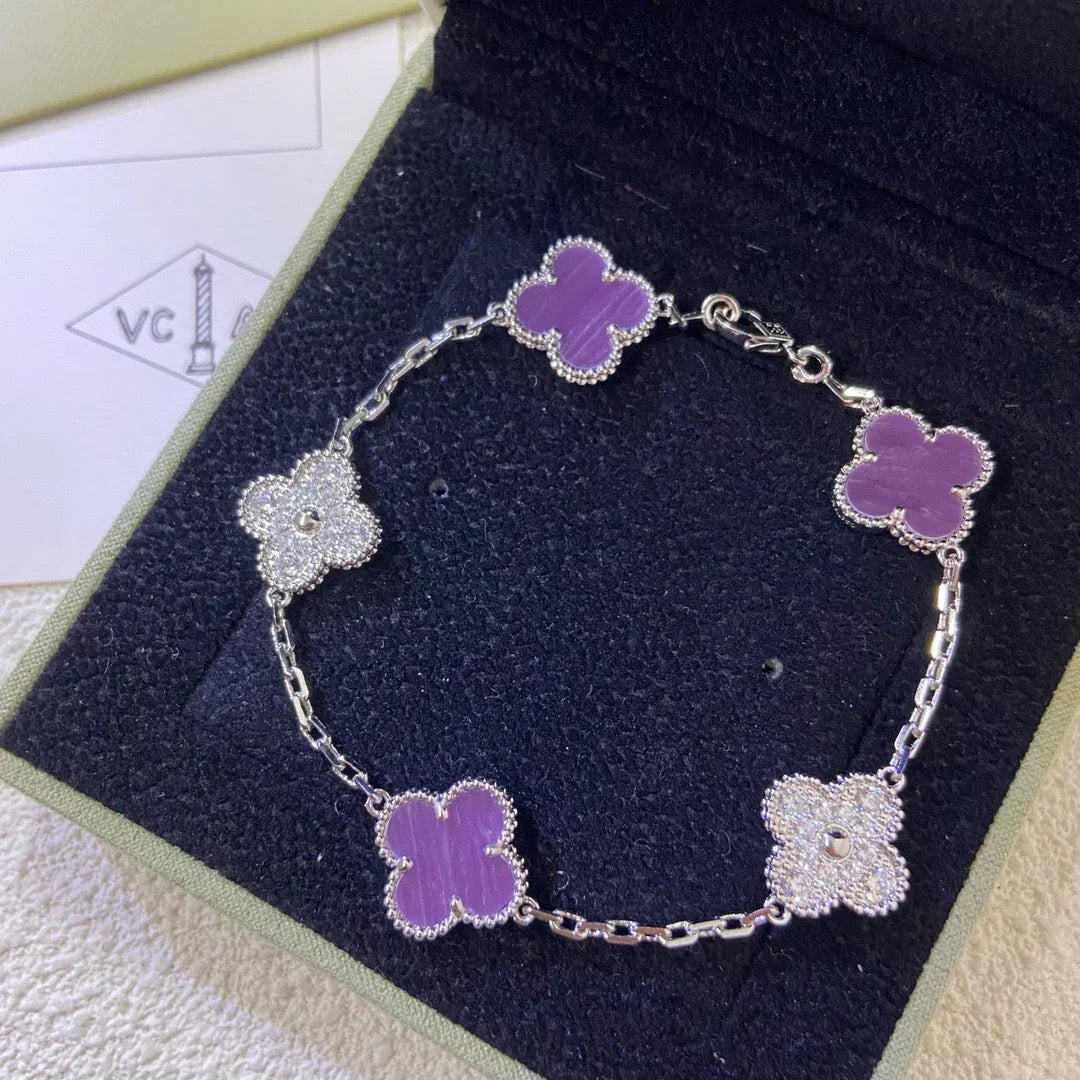 [Lume Jewels]New  CLOVER 5 MOTIF VIOLET BRACELET COLLECTION