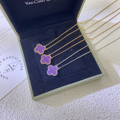 ¡®Lume Jewels¡¯CLOVER 15MM  PURPLE VIOLET NECKLACE