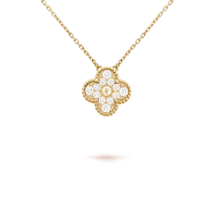 ¡®Lume Jewels¡¯CLOVER 15MM DIAMOND SINGLE FLOWER NECKLACE