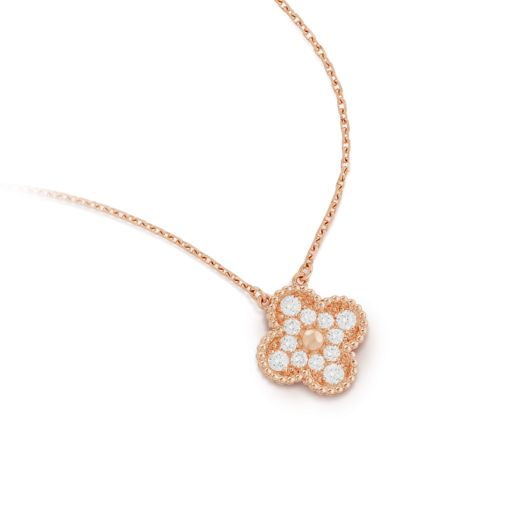 ¡®Lume Jewels¡¯CLOVER 15MM DIAMOND SINGLE FLOWER NECKLACE
