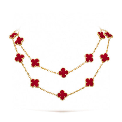 ¡®Lume Jewels¡¯CLOVER 20 MOTIFS CARNELIAN NECKLACE