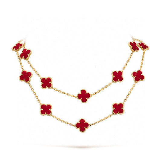 ¡®Lume Jewels¡¯CLOVER 20 MOTIFS CARNELIAN NECKLACE