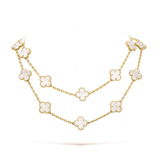 ¡®Lume Jewels¡¯CLOVER 20 MOTIFS WHITE MOP NECKLACE