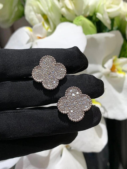 [Lume Jewels] CLOVER 20MM MOTIFS DIAMOND STUD EARRINGS SILVER