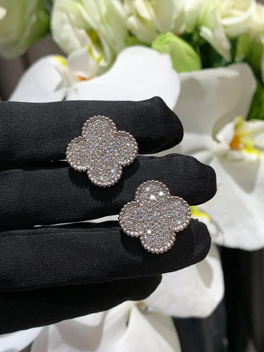 [Lume Jewels] CLOVER 20MM MOTIFS DIAMOND STUD EARRINGS SILVER
